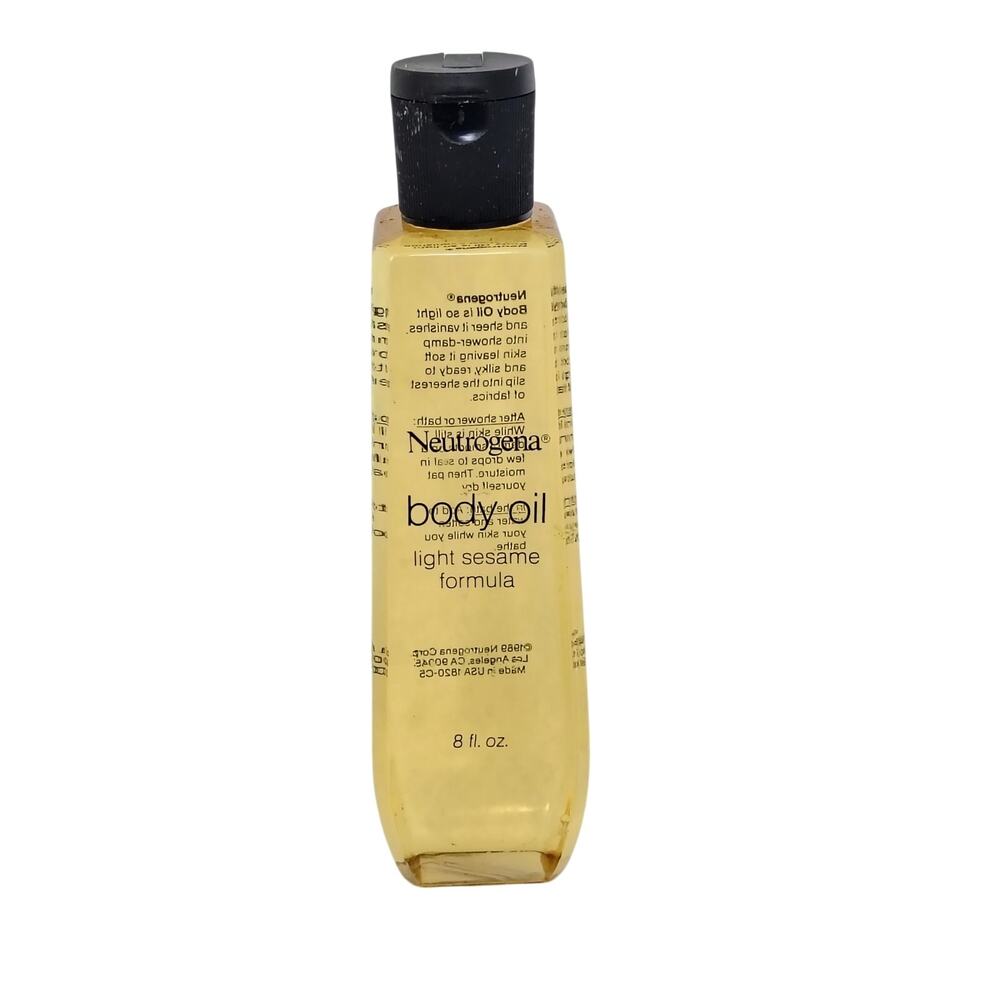 Neutrogena Light Sesame Formula Body oil 8 oz. NEW Open Box Vintage 1989 Light
